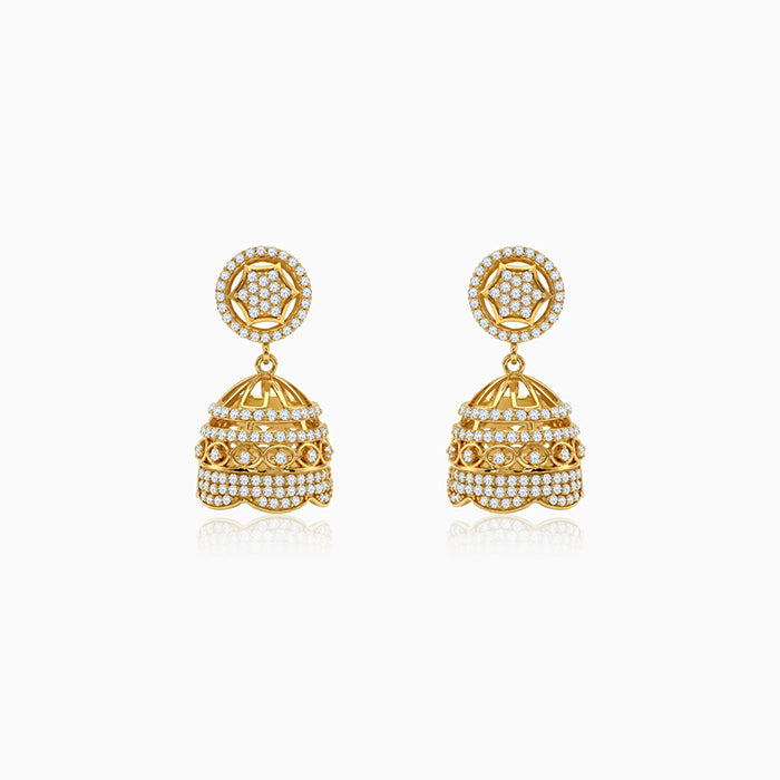 Golden Pali Jhumki Earrings