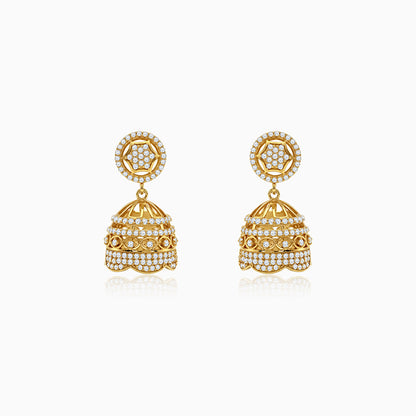 Golden Pali Jhumki Earrings