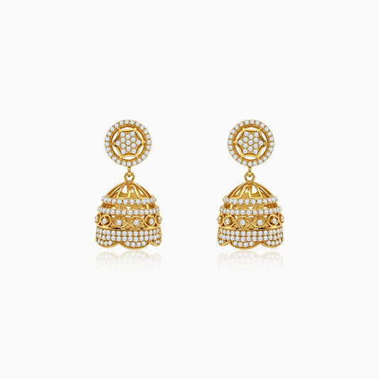 Golden Pali Jhumki Earrings