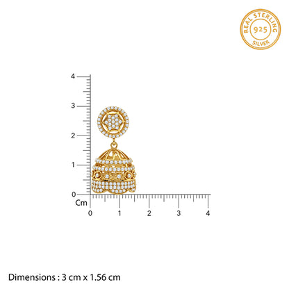 Golden Pali Jhumki Earrings