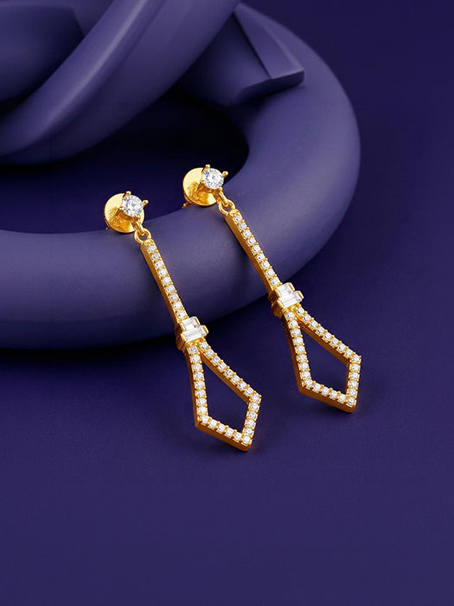 Golden Spear Dangler Earrings