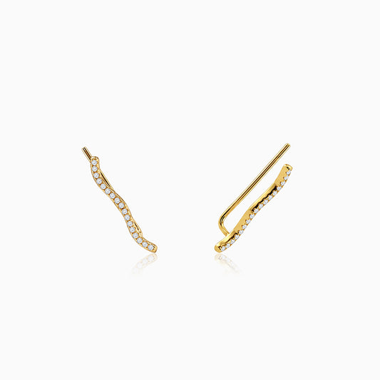 Golden Twilight Curve Climber Earrings