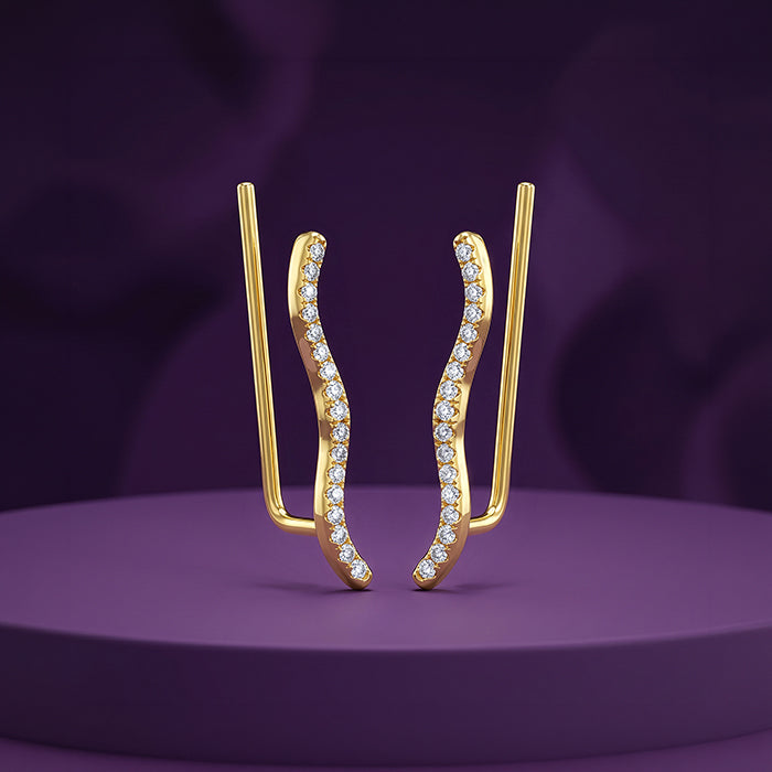 Golden Twilight Curve Climber Earrings