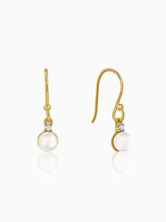 Golden Eva Pearl Drop Earrings