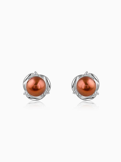 Silver Paulette Pearl Stud Earrings