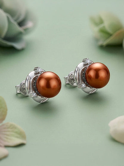 Silver Paulette Pearl Stud Earrings