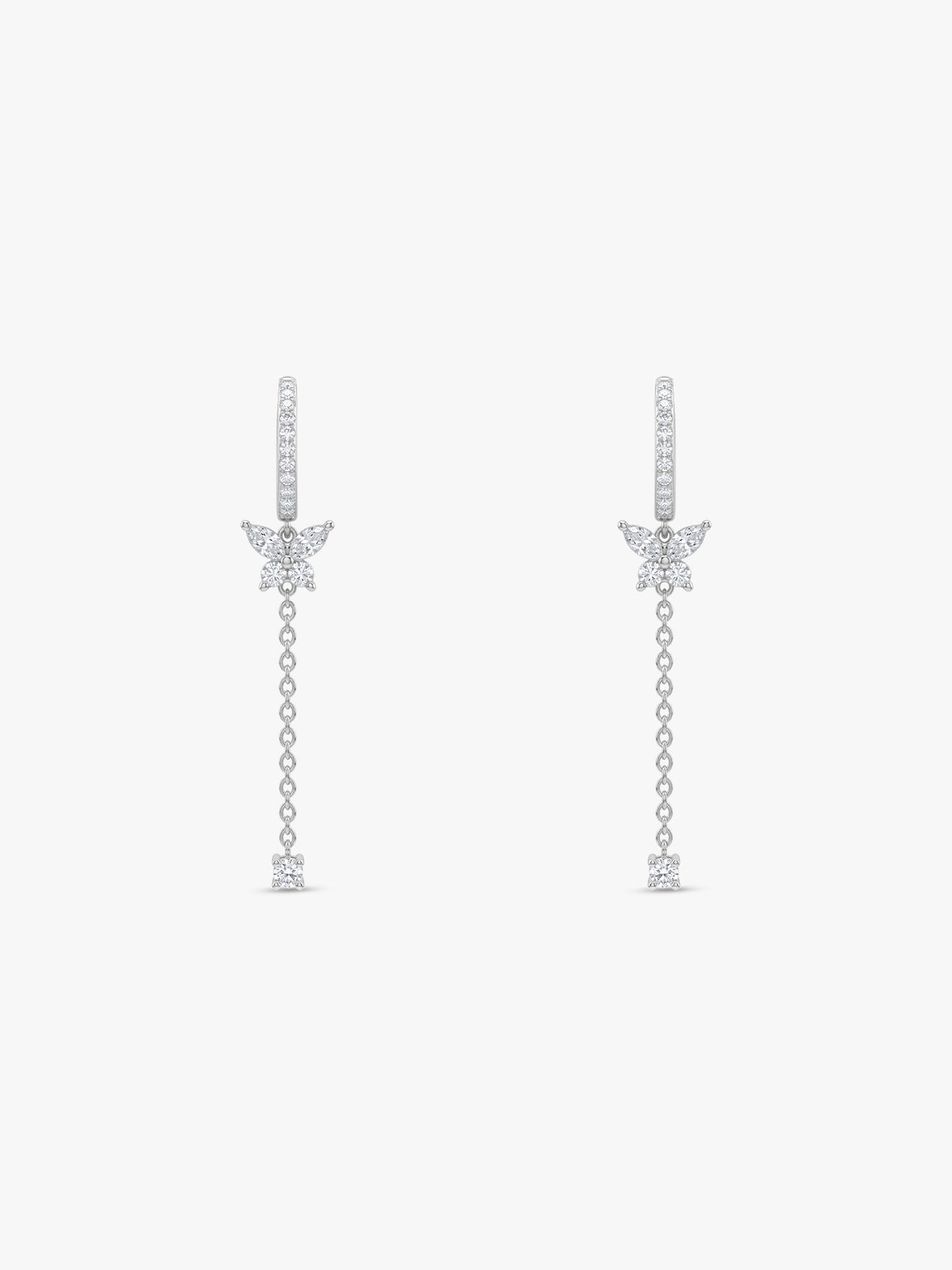 Silver Monarch Cascade Dangler Earrings