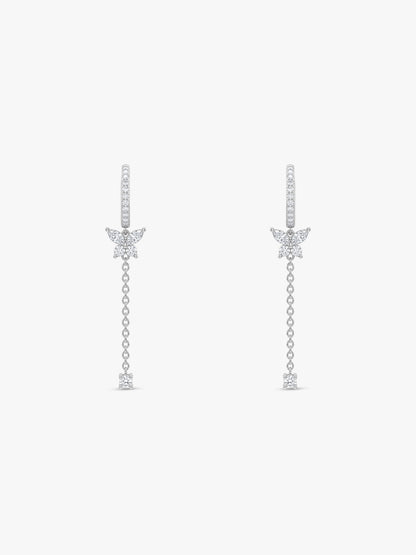 Silver Monarch Cascade Dangler Earrings