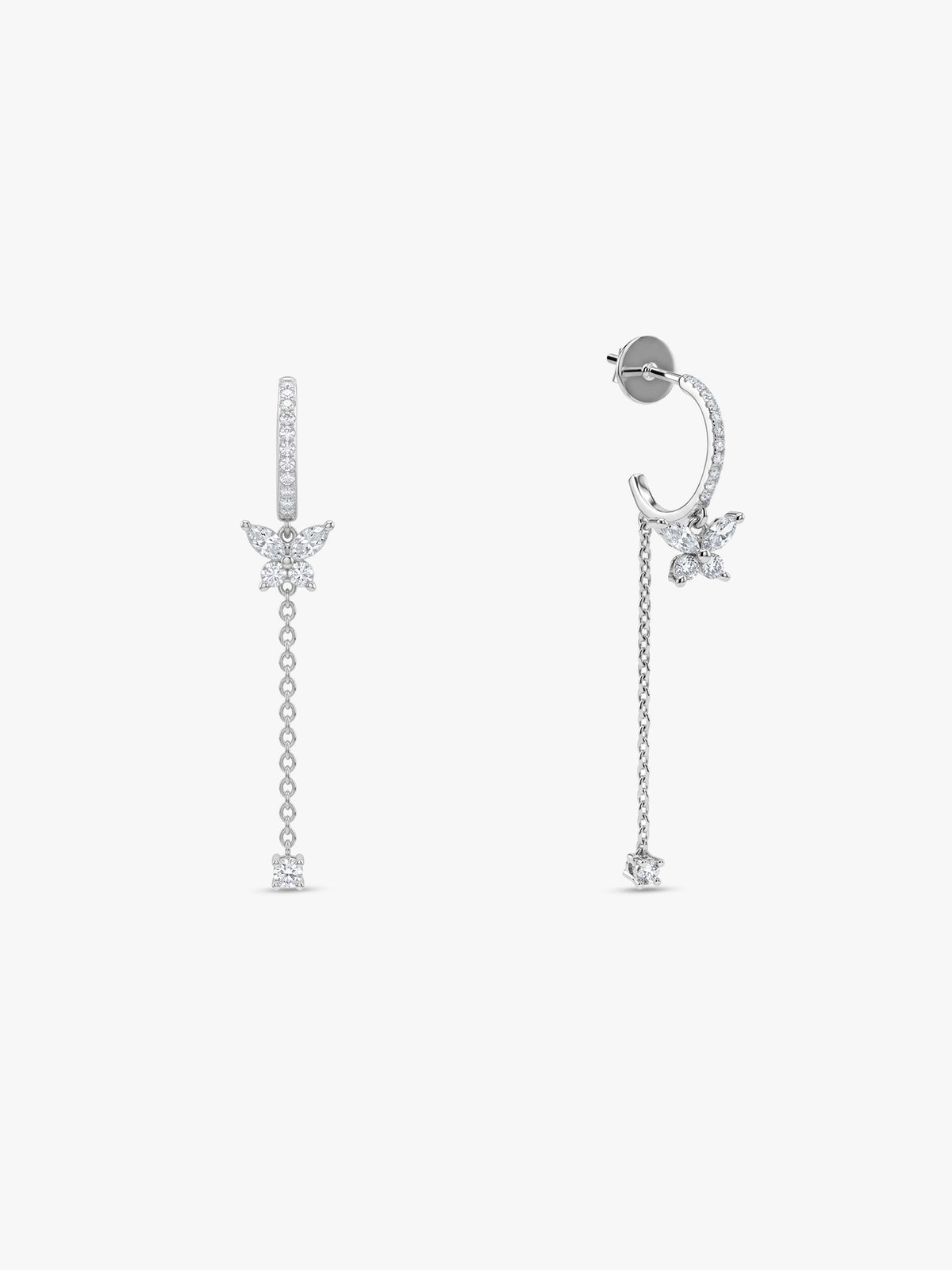 Silver Monarch Cascade Dangler Earrings