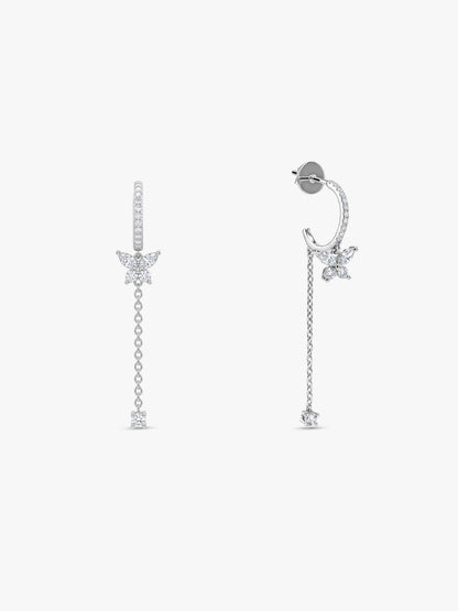 Silver Monarch Cascade Dangler Earrings