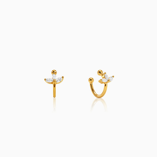 Golden Quiet Bloom Cuff Earrings