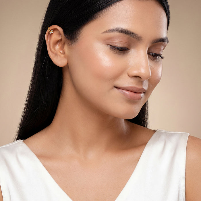 Golden Quiet Bloom Cuff Earrings