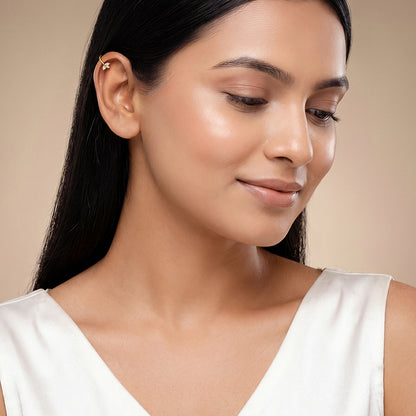Golden Quiet Bloom Cuff Earrings