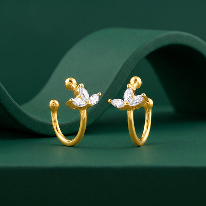 Golden Quiet Bloom Cuff Earrings