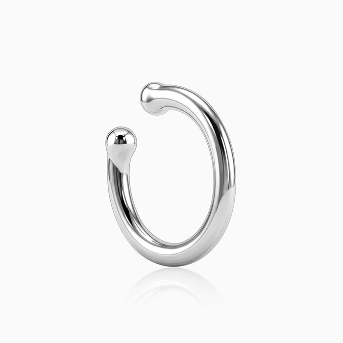 Silver Double Note Cuff Earrings