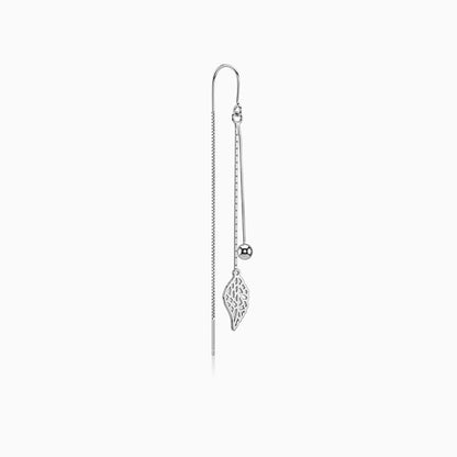 Silver Leaf Bead Sui Dhaga Earrings