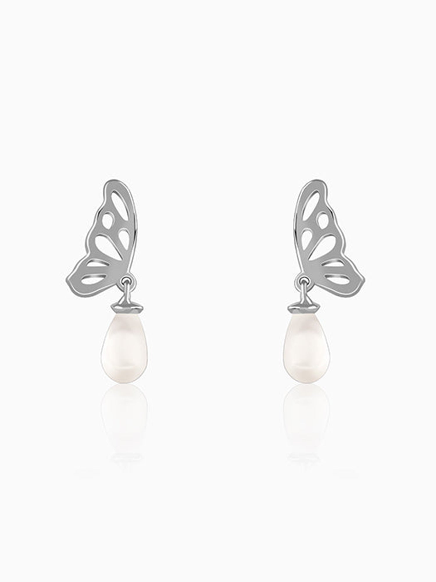 Silver Gloria Pearl Drop Earrings