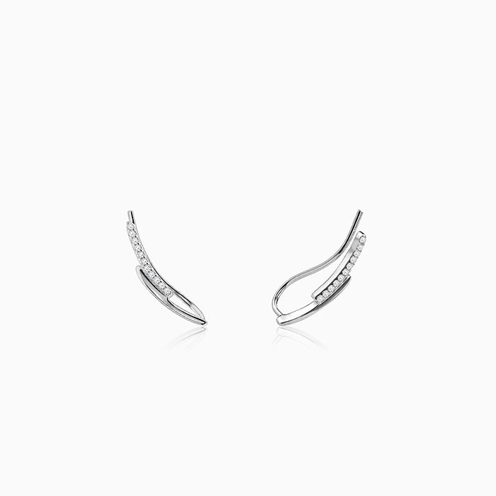 Silver Bar Climber Earrings