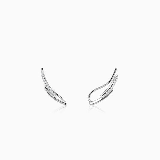 Silver Bar Climber Earrings