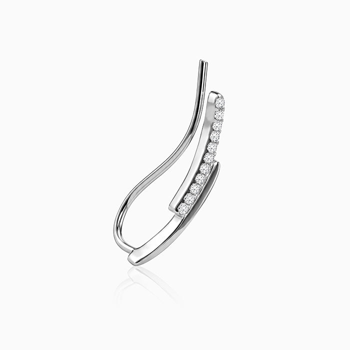 Silver Bar Climber Earrings