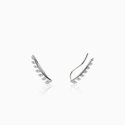 Silver Soft Vine Climber Earrings