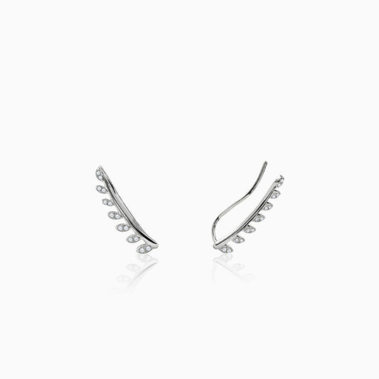 Silver Soft Vine Climber Earrings