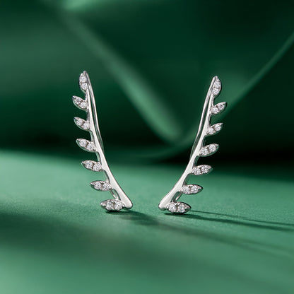 Silver Soft Vine Climber Earrings