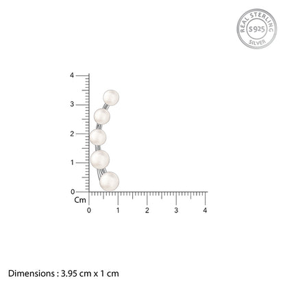 Silver Susan Pearl Climber Earrings