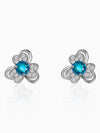 Silver Supple Bracelet with Aqua Blue Stones