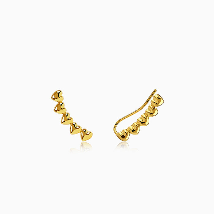 Golden Warm Pulse Climber Earrings