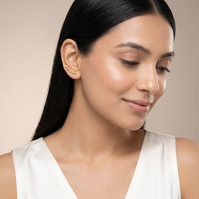 Golden Warm Pulse Climber Earrings