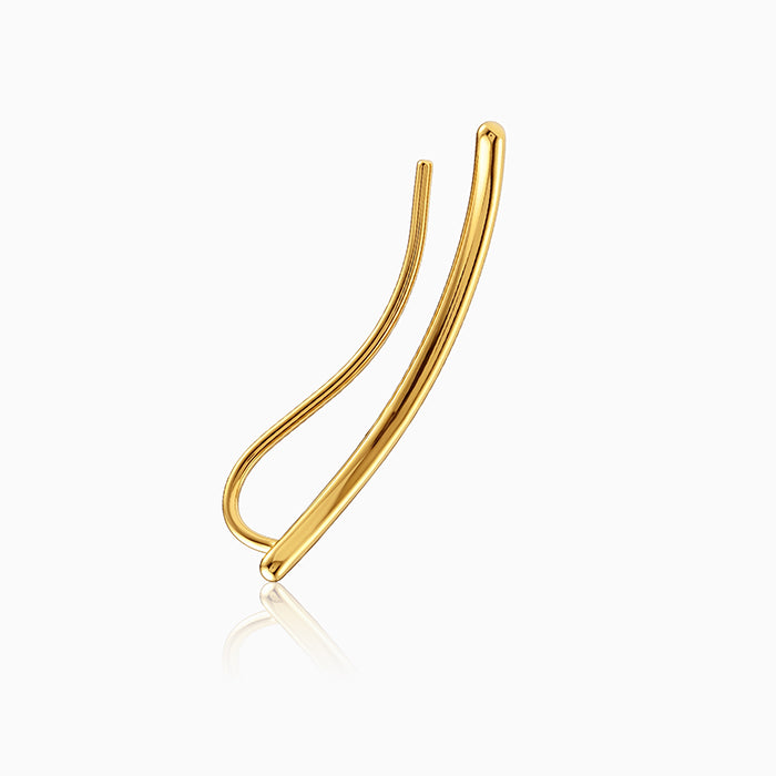 Golden Flow Edge Climber Earrings
