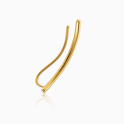 Golden Flow Edge Climber Earrings