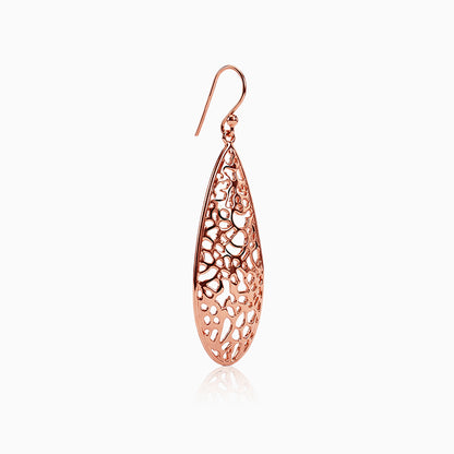 Rose Gold Oval Filigree Earrings
