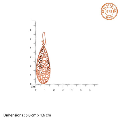 Rose Gold Oval Filigree Earrings