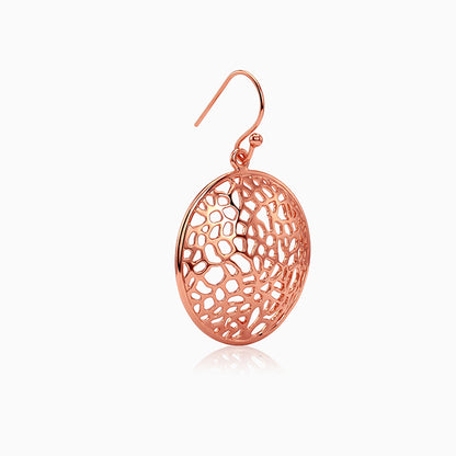 Rose Gold Cellular Filigree Earrings