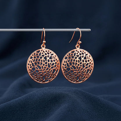 Rose Gold Cellular Filigree Earrings