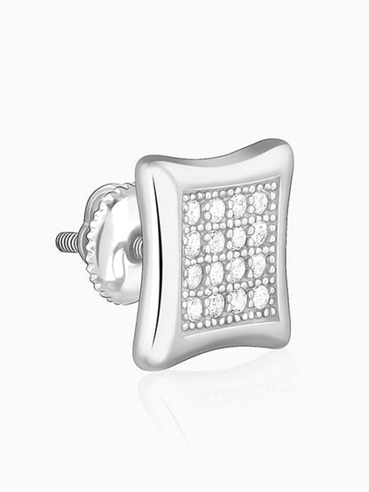 Silver Glistening Stud Earrings