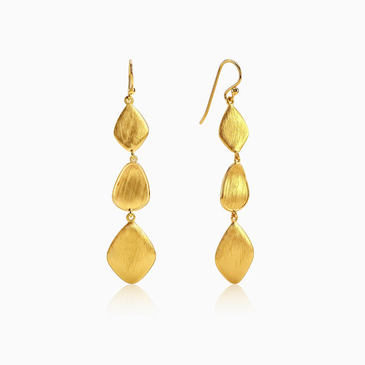 Golden Brushed Dangler Earrings