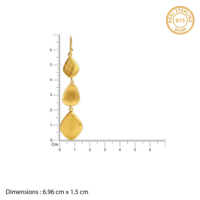 Golden Brushed Dangler Earrings