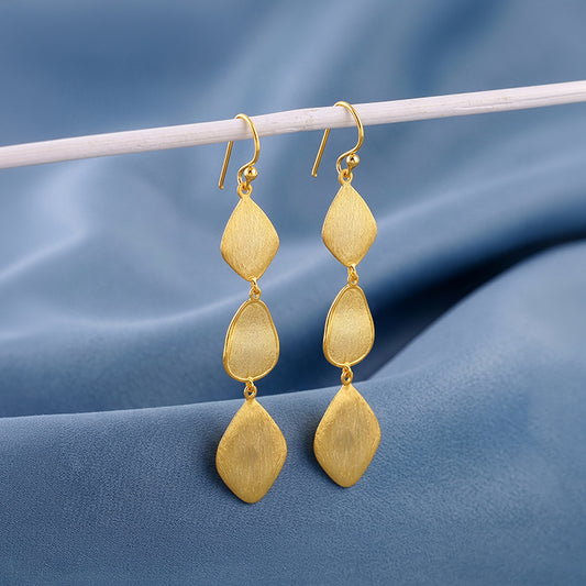 Golden Brushed Dangler Earrings