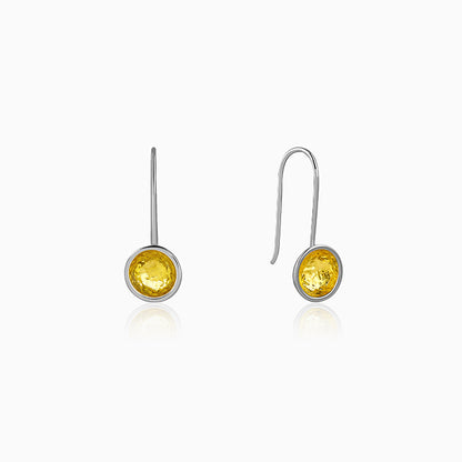 Dual Tone Orb Silver Earrings