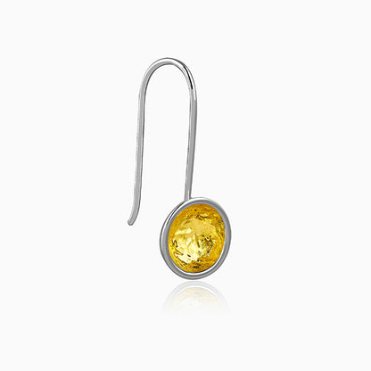Dual Tone Orb Silver Earrings