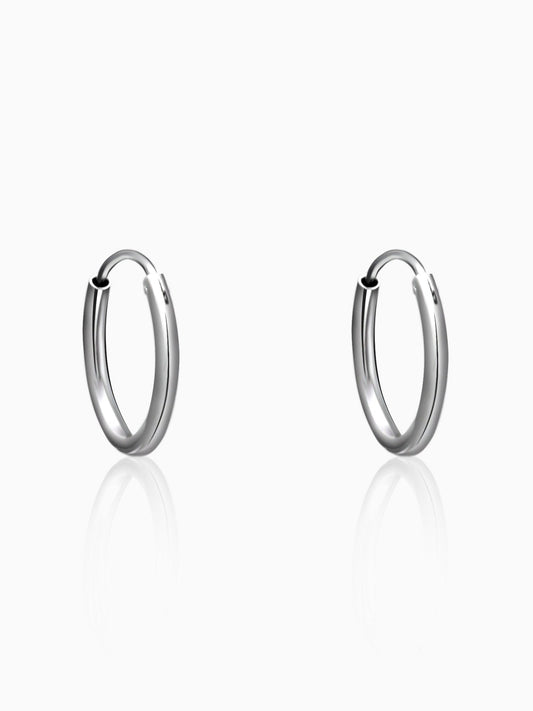 Classic Silver Hoop Earrings For Him