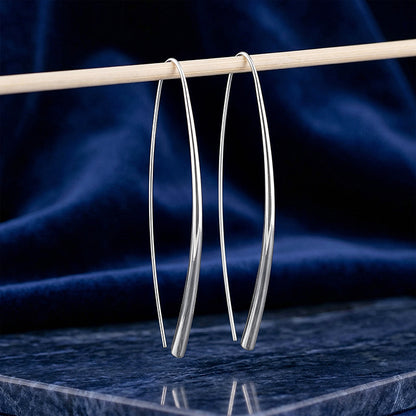 Silver Parabola Hoop Earrings