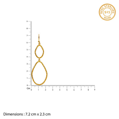 Golden Hammered Textured Hook Earrings