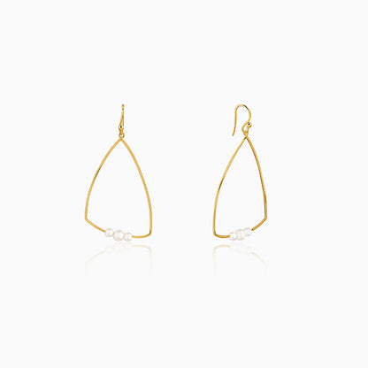 Golden Carole Pearl Dangler Earrings