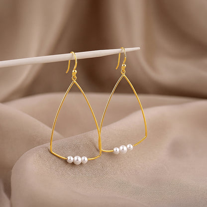 Golden Carole Pearl Dangler Earrings