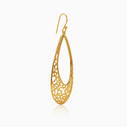 Golden Coral Filigree Earrings