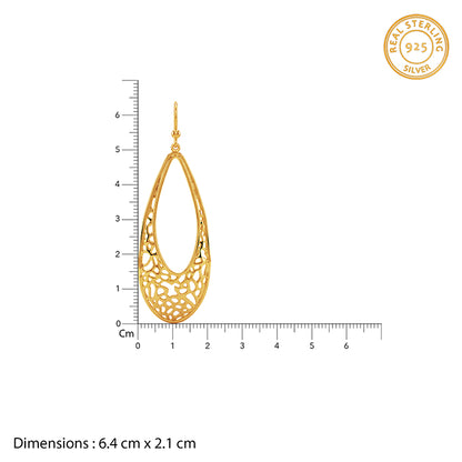 Golden Coral Filigree Earrings
